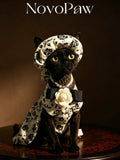🤍Black White Floral Pet Shirt/Dress Cotton Matching Set - Novo Paw