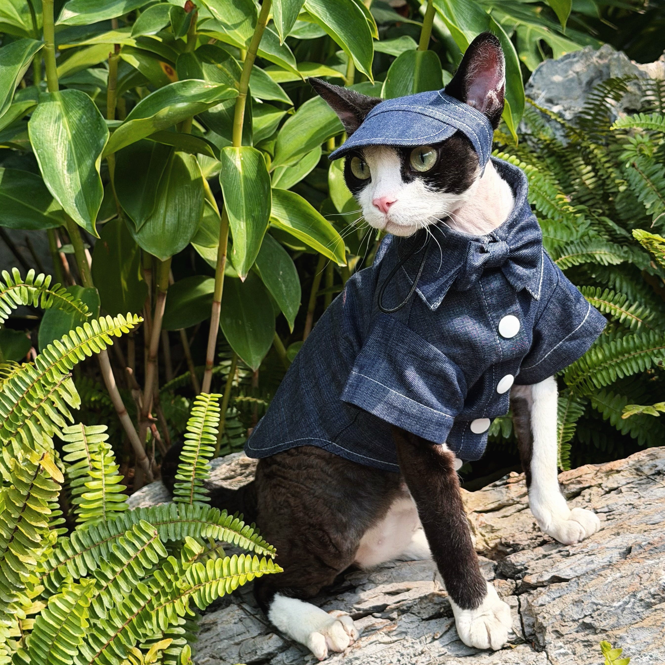💙Denim Cotton Pet Shirt/Dress Matching Set - Novo Paw