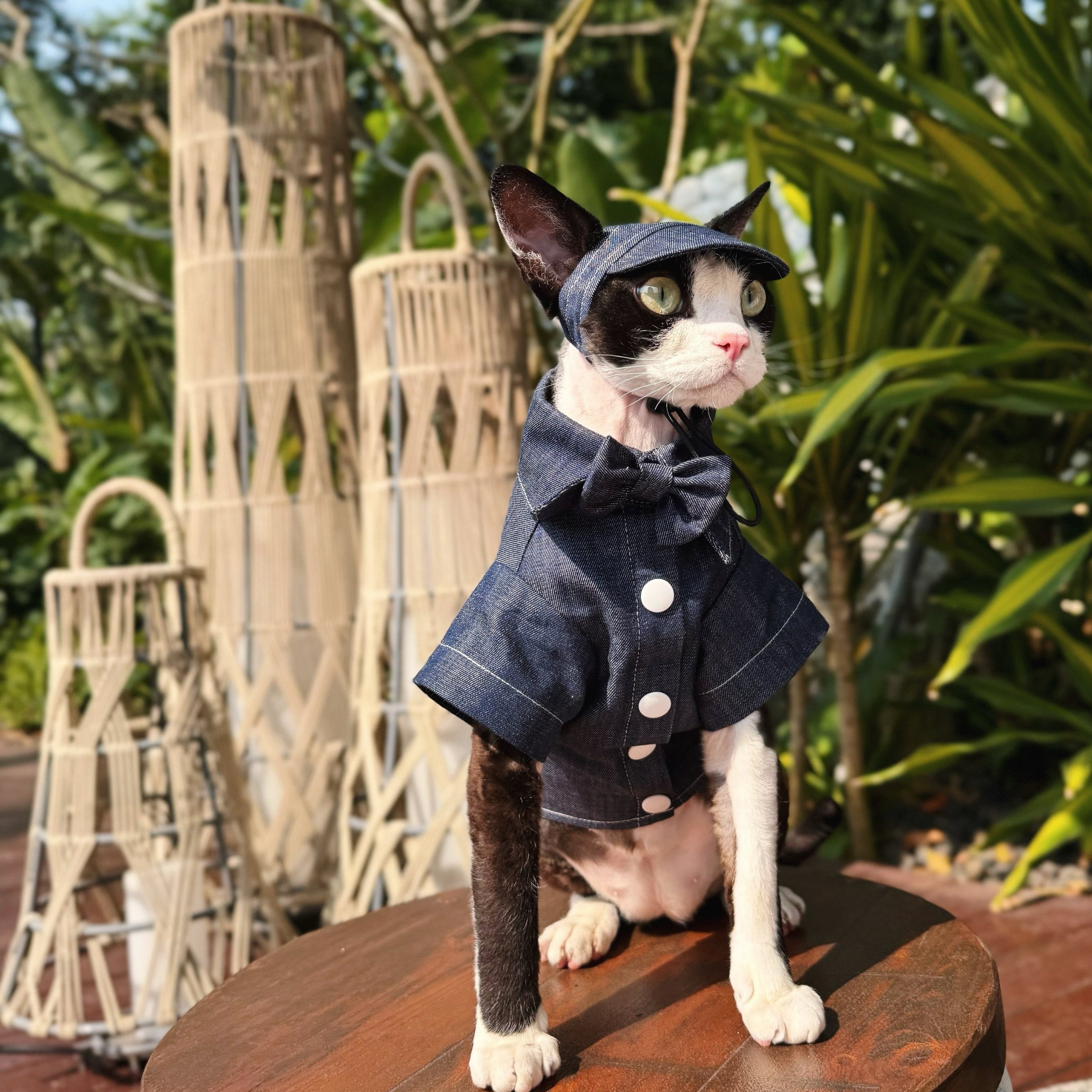 💙Denim Cotton Pet Shirt/Dress Matching Set - Novo Paw