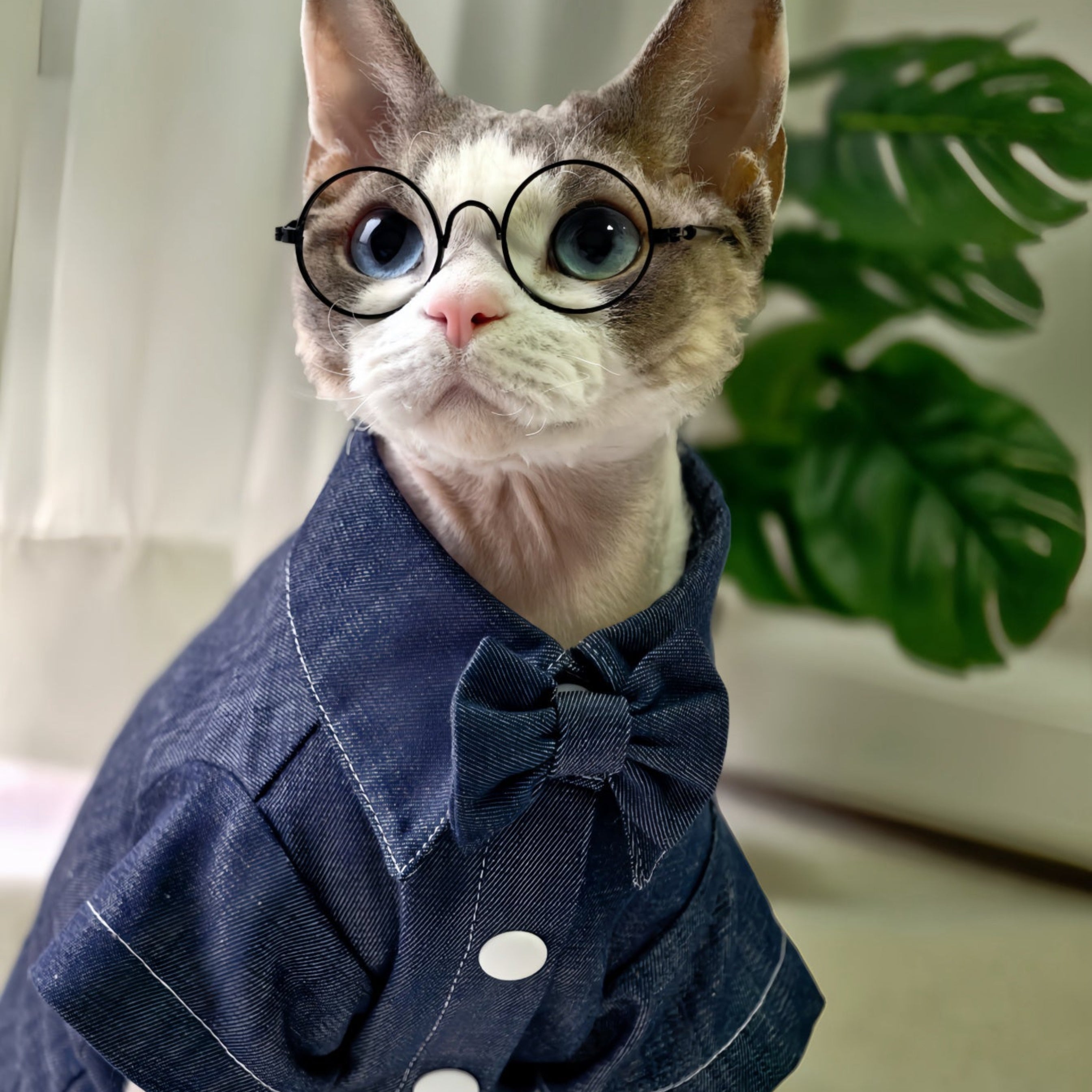 💙Denim Cotton Pet Shirt/Dress Matching Set - Novo Paw