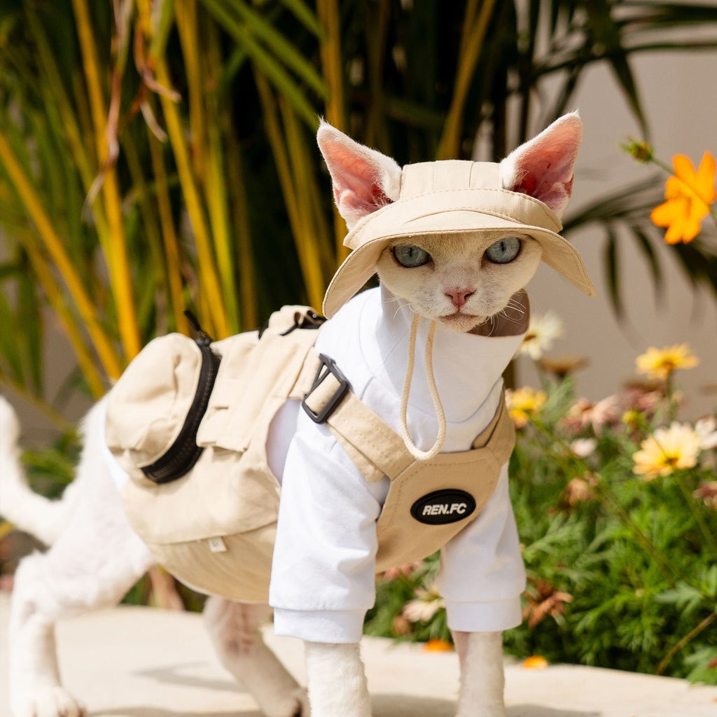 🤎💛💚Camping Outdoor Pet 2-Piece Outfit, Functional Pocket & Leash Compatible Design - Novo Paw