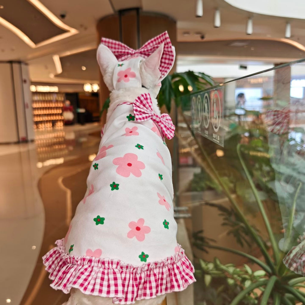 🩷Bow Flower Pet Dress And Hat Set - Novo Paw