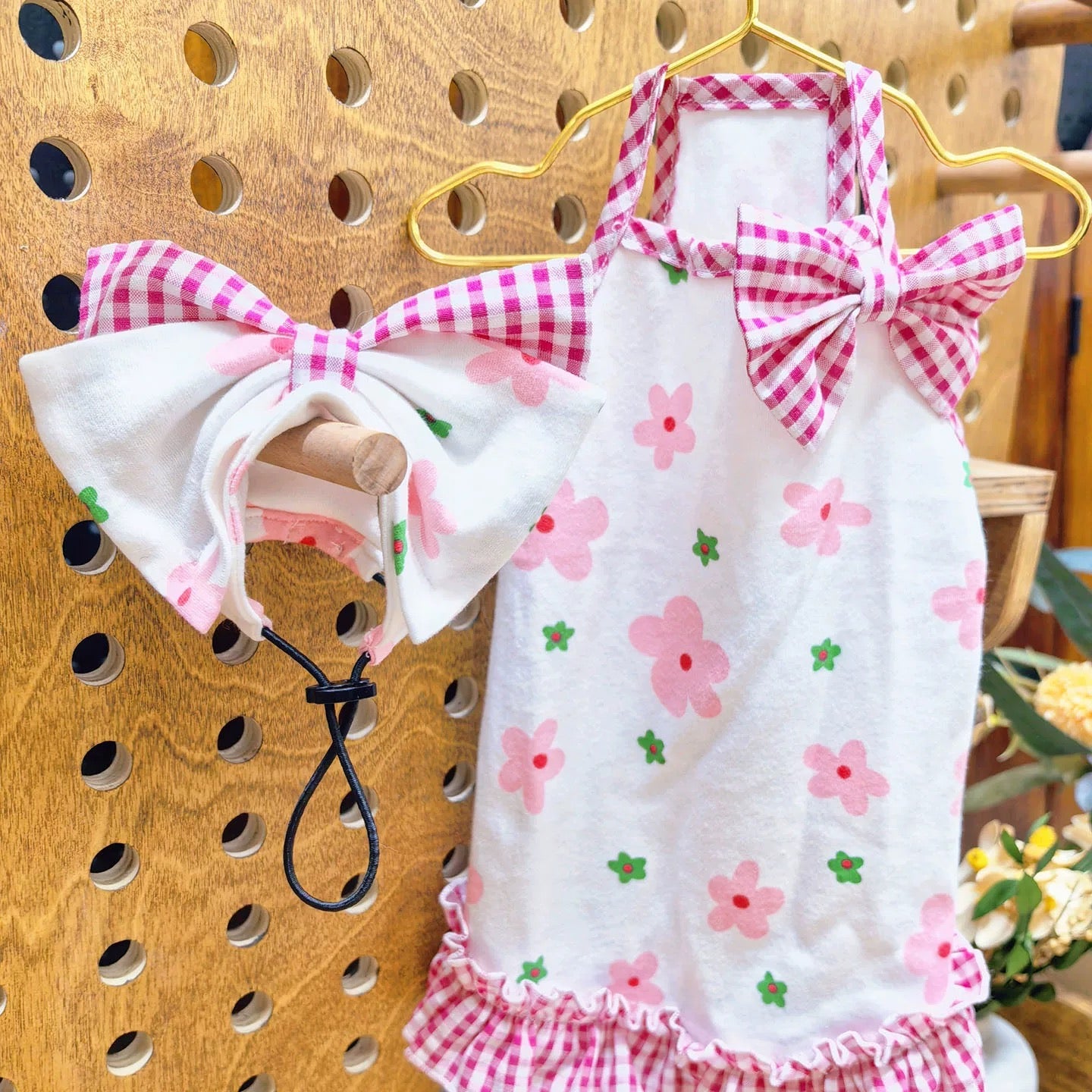 🩷Bow Flower Pet Dress And Hat Set - Novo Paw