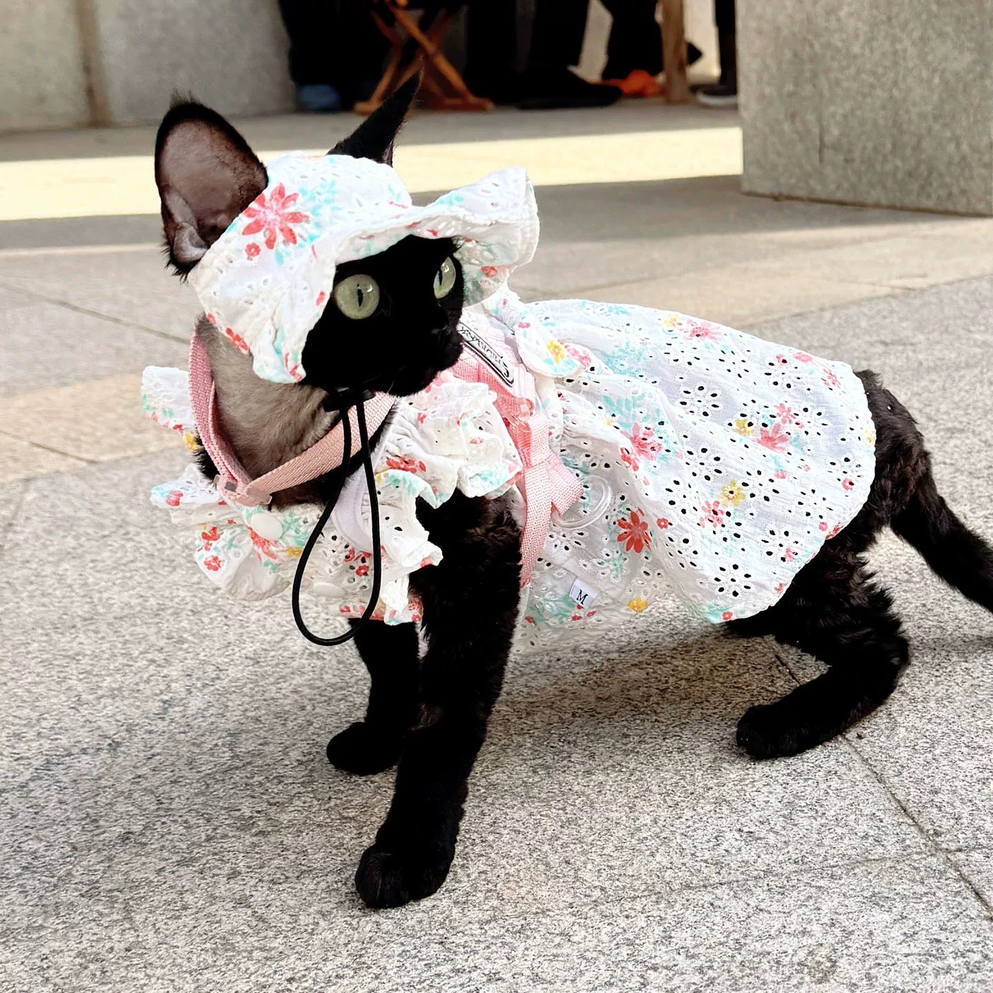 🌸Floral Hollow Out Embroidered Cotton Dress & Hat Set - Novo Paw