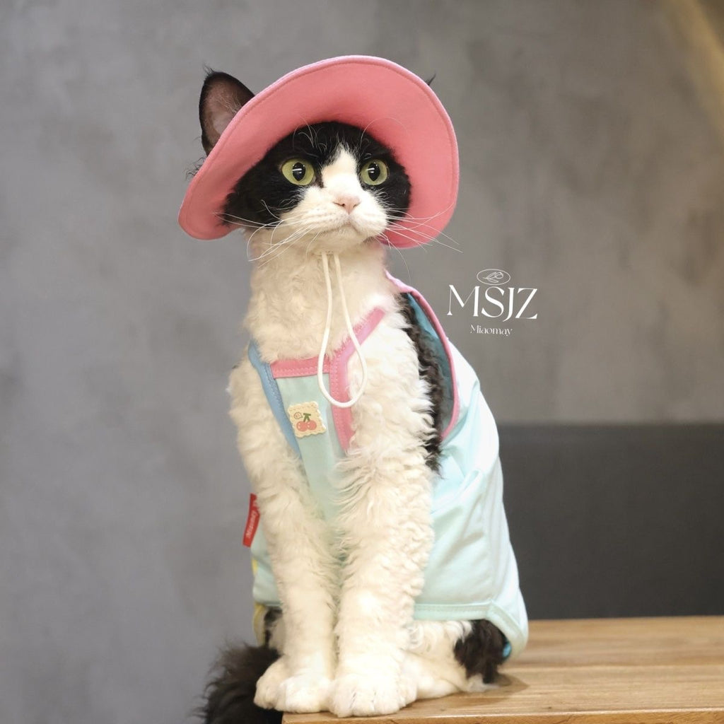 🩷💛Color Block Contrast Patchwork Cotton Pet Clothes Two Piece Set - Novo Paw
