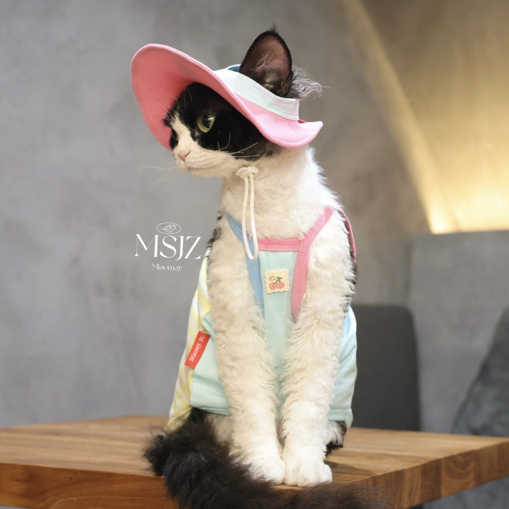 🩷💛Color Block Contrast Patchwork Cotton Pet Clothes Two Piece Set - Novo Paw