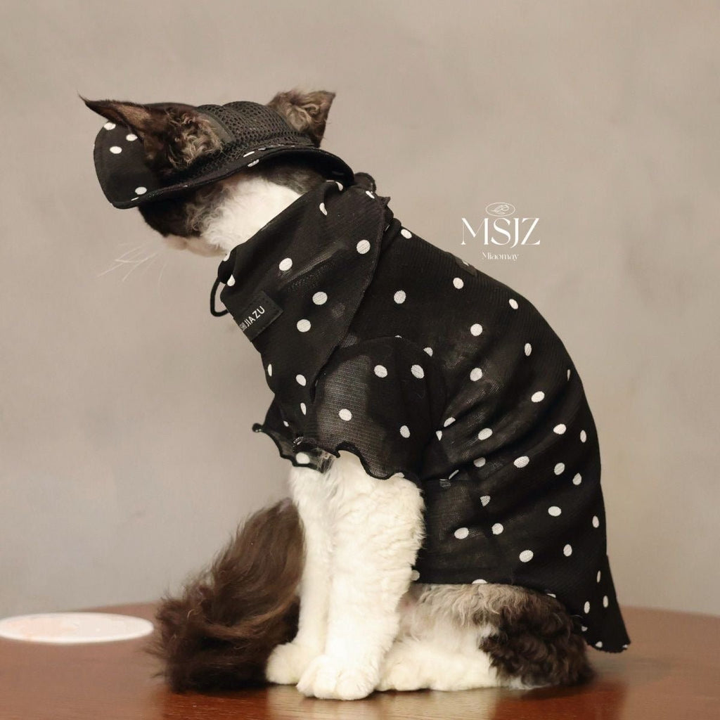 🤍🖤Pet Polka Dot Mesh Breathable Outfit Set - Novo Paw