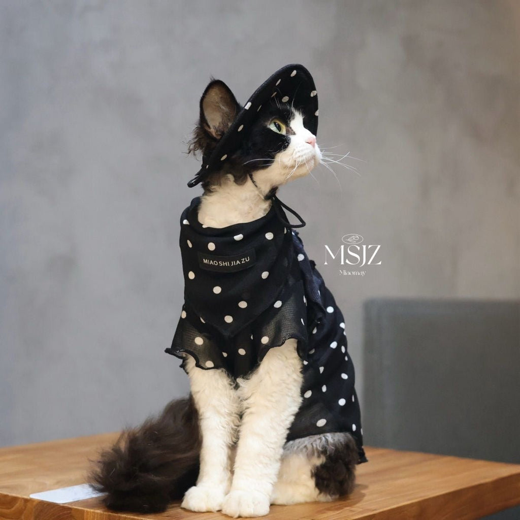 🤍🖤Pet Polka Dot Mesh Breathable Outfit Set - Novo Paw