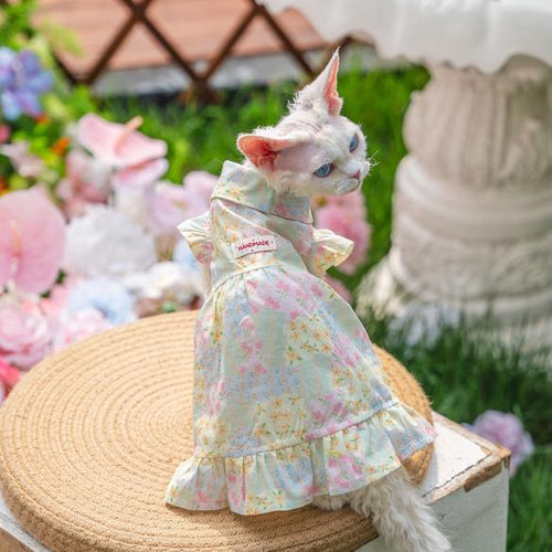 💚Color Block Floral Cotton Pet Dress - Novo Paw